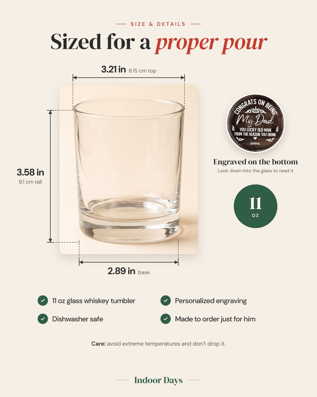 Congrats On Being My Dad From The Reason You Drink - Personalized Engraved Whiskey Glass