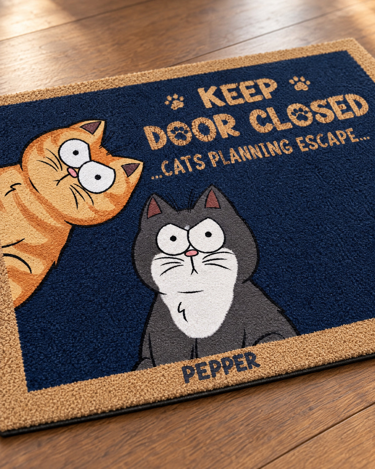IndoorDays™ Escape Artists — Personalized Pet Doormat